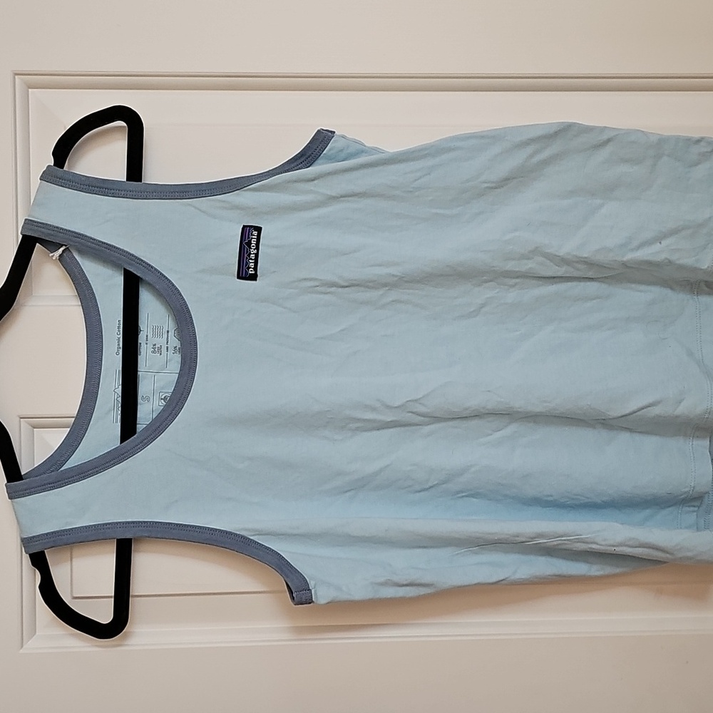 PATAGONIA WOMENS P-6 ORGANIC COTTON TANK FIN BLUE STY37578 SIZE Small